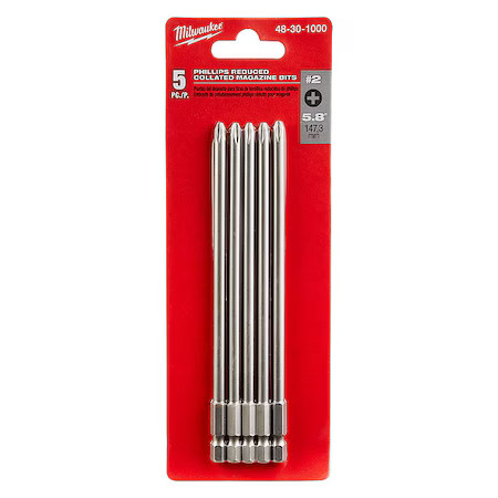 Milwaukee Tool 48-30-1000 5-Piece Phillips Collated Magazine Bits