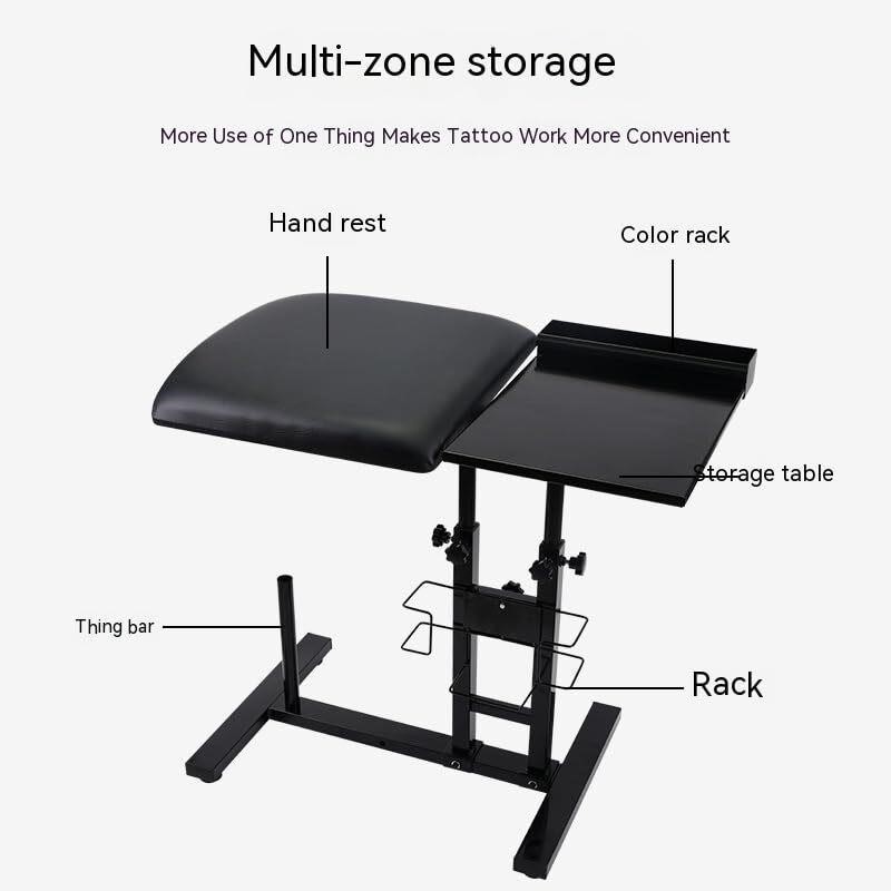 Portable Adjustable Height Oversized Arm Rest Stand Tattoo Stand w/Workbench NEW