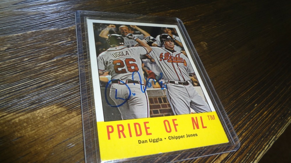 2012 TOPPS HERITAGE DAN UGGLA AUTOGRAPHED  BASEBALL CARD