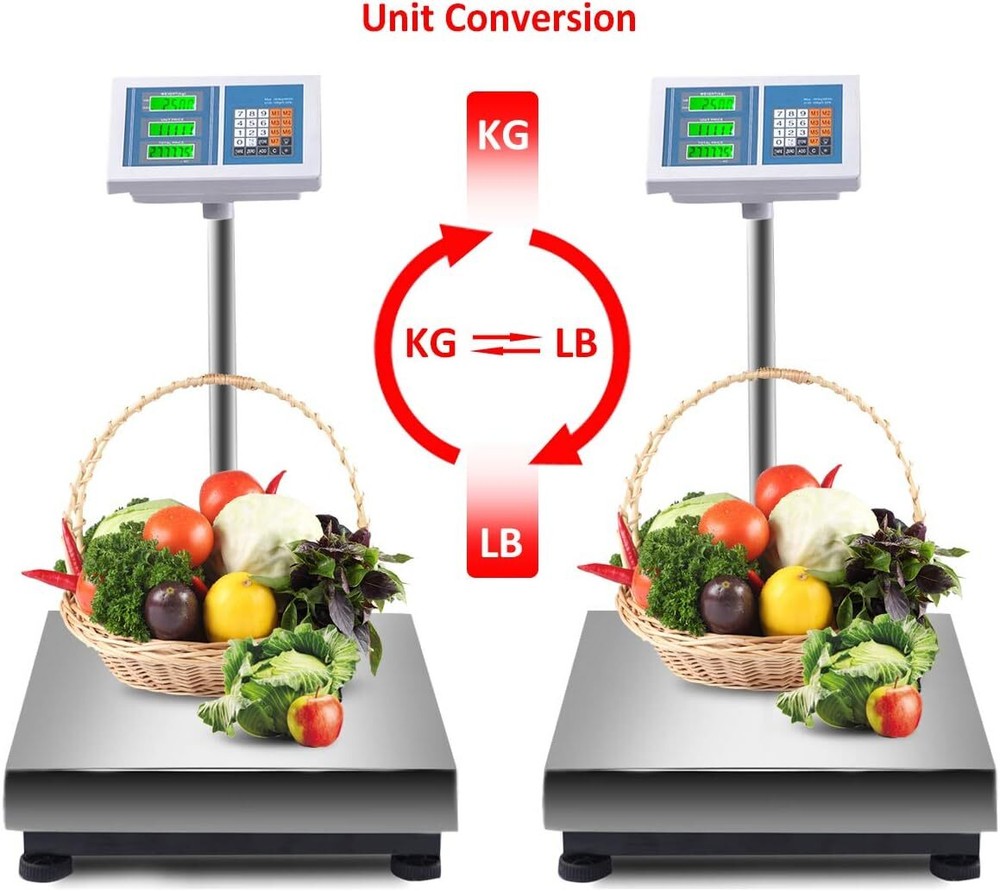 660lbs Weight Computing Digital Scale Floor Platform Scale Postal Scale LB/KG