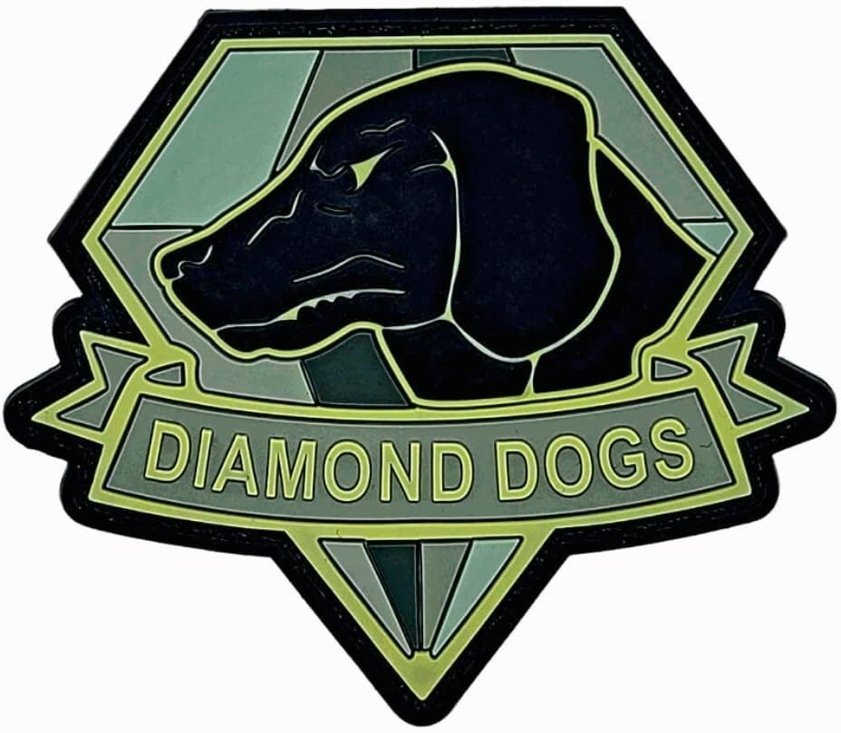 Diamond Dogs Metal Gear Solid 3D PVC Rubber Patch | 2PC PVC HOOK BACKING 3"