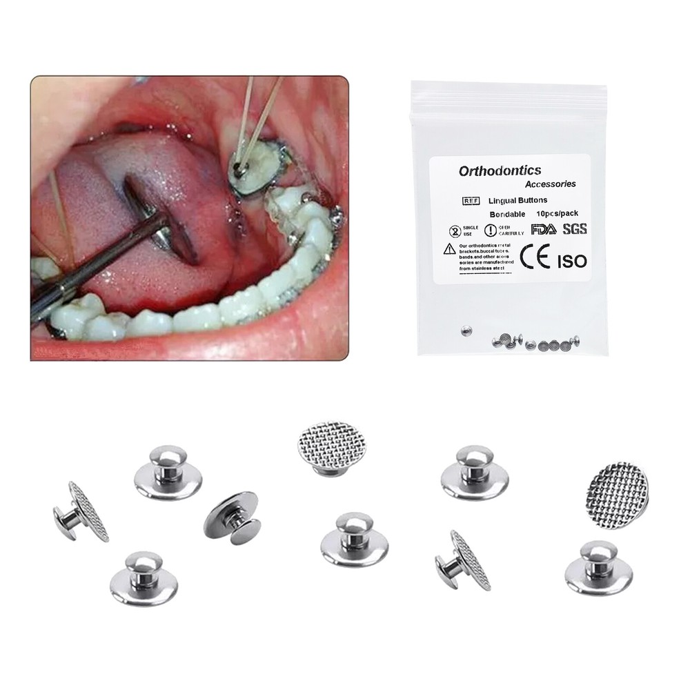 27 Options Dental Orthodontic Bondable Lingual Buttons Round/Rectangular Base