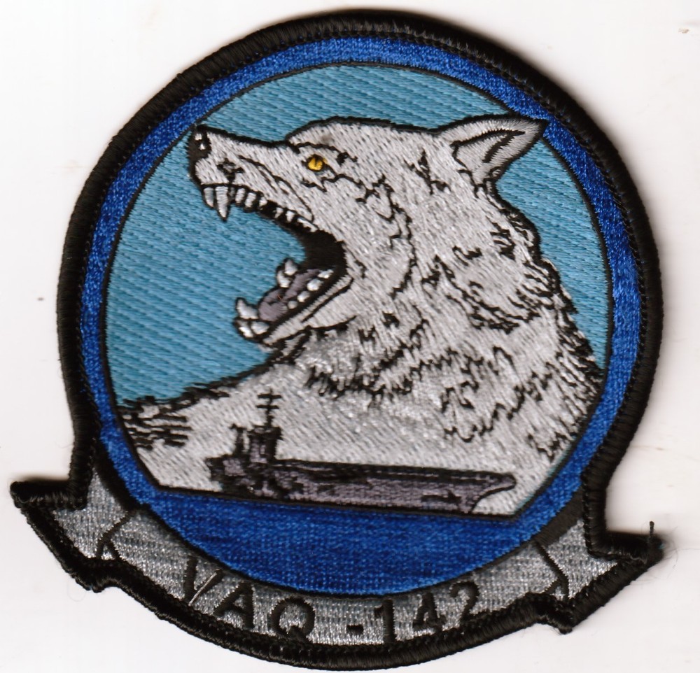 USN US Navy VAQ-142 'Gray Wolves' Electronic Attack Squadron 142 patch