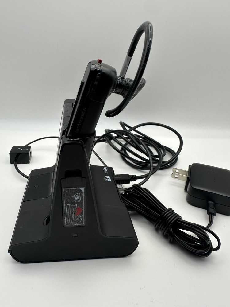 Plantronics POLY W8200B Wireless Headset & Charging base DECT + Adapters