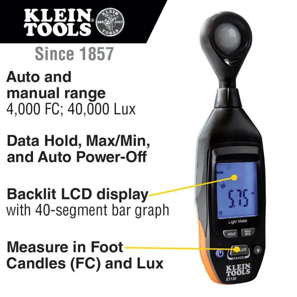 Digital-Light Meter Alkaline LCD Auto Ranging Black