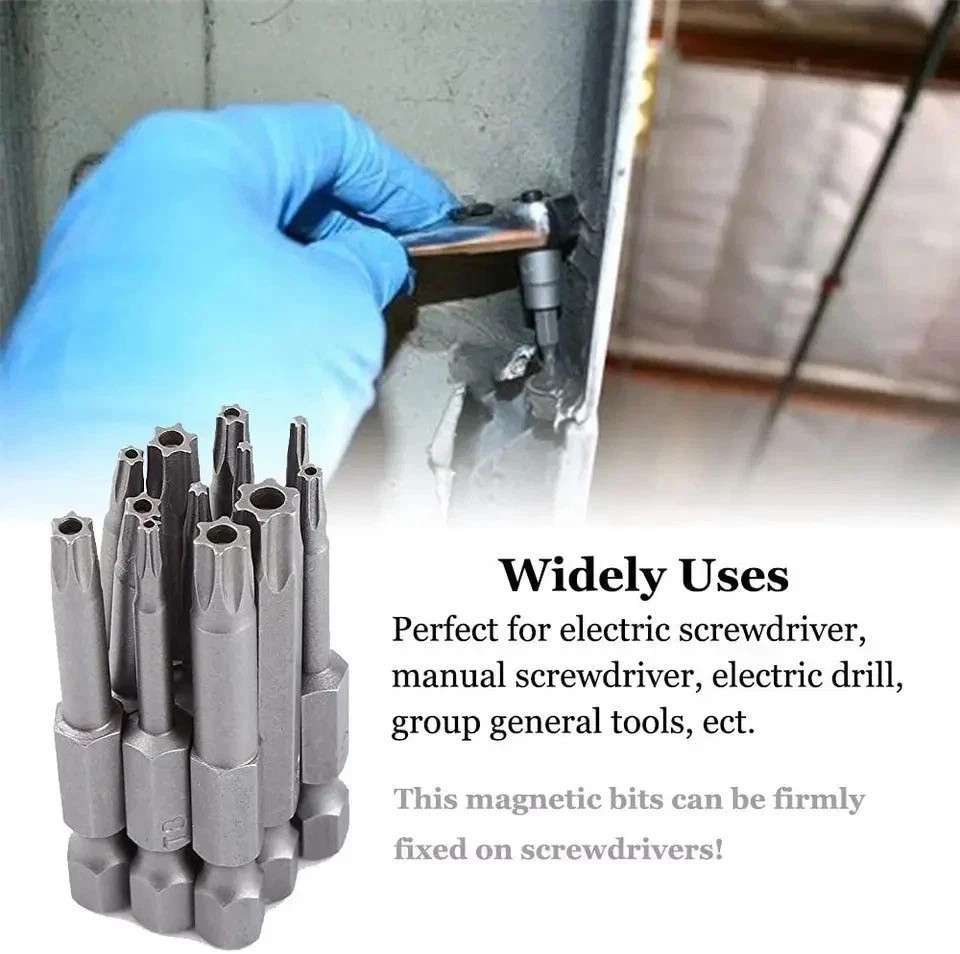Security Torx Bit Set + Hex Key Allen Bit Set - For Power Drill & Impact Driver