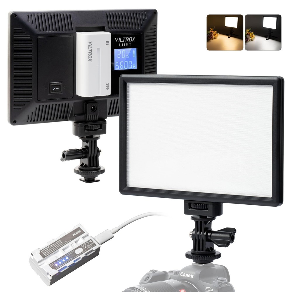 15W Video Light Panel, 3300K-5600K On Light, Super Thin Key Light Panel with ...