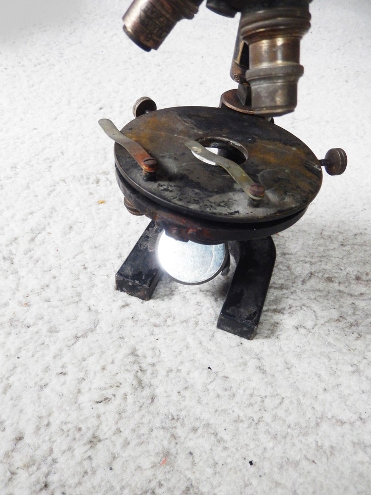 Vintage Antique Brass Microscope Germany