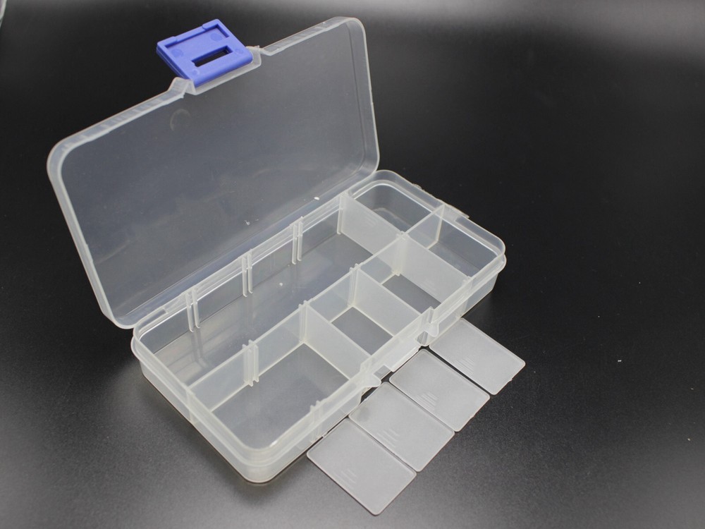 2 Pack 15 Grids Plastic Organizer Box Case Craft Bead Display Storage Container