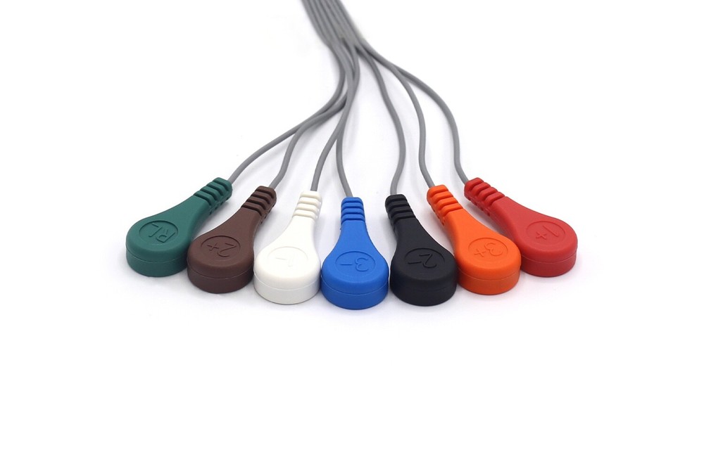 Holter ECG Compatible 7 leads Snap - Same Day Shipping