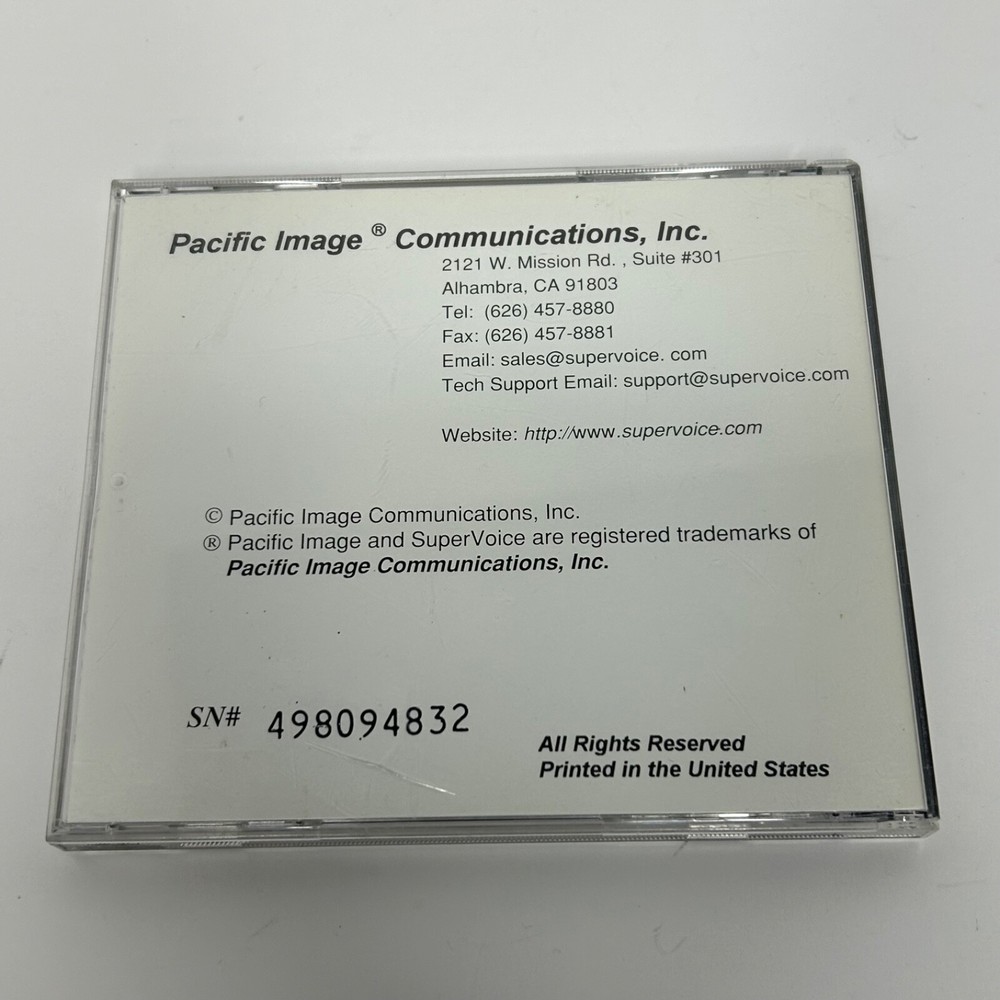 SuperVoice Pro 4.0 CD-ROM Windows 95 NT 4.0 Pacific Image Communications PC