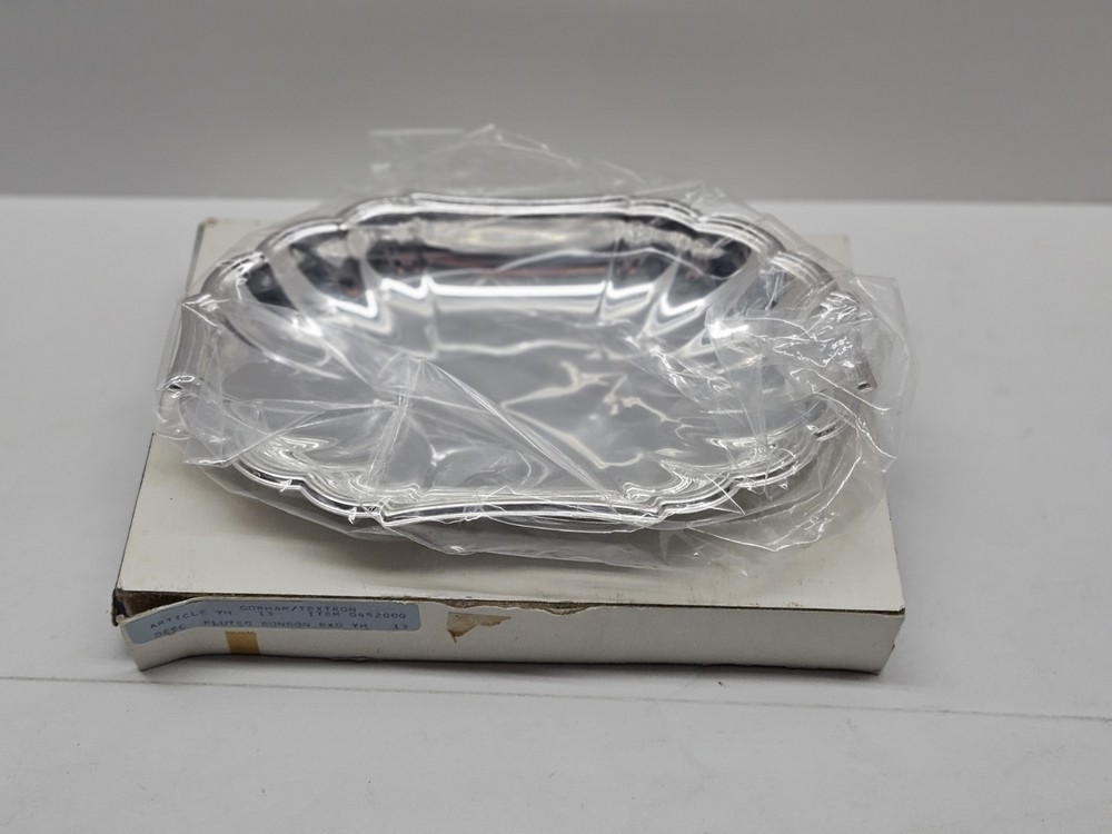 Gorham/Textron Heritage Silver Plated Fluted Bonbon Dish Signed NIB Excellent