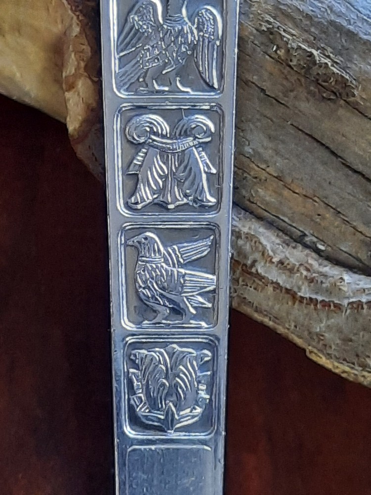 830S Silver David Andersen Bird Tile Baby Spoon, No mono