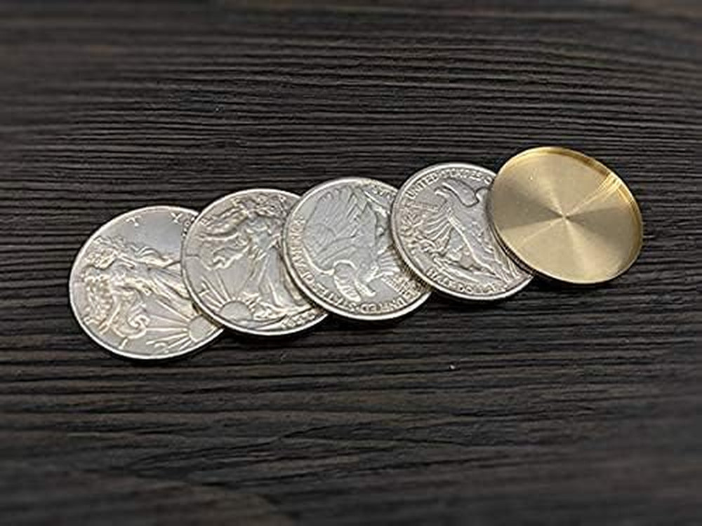 Walking Liberty Half Dollar Shell and Coins Set Magic Tricks (4 Coins 1 Shell) C