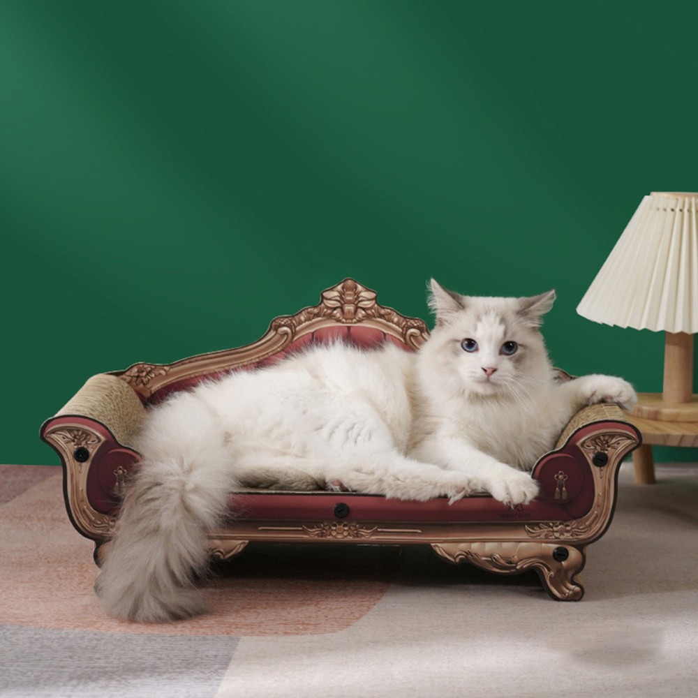 Cat Scratcher Stackable Sofa Design Dust-Free Corrugated Paper Two Tier Durable