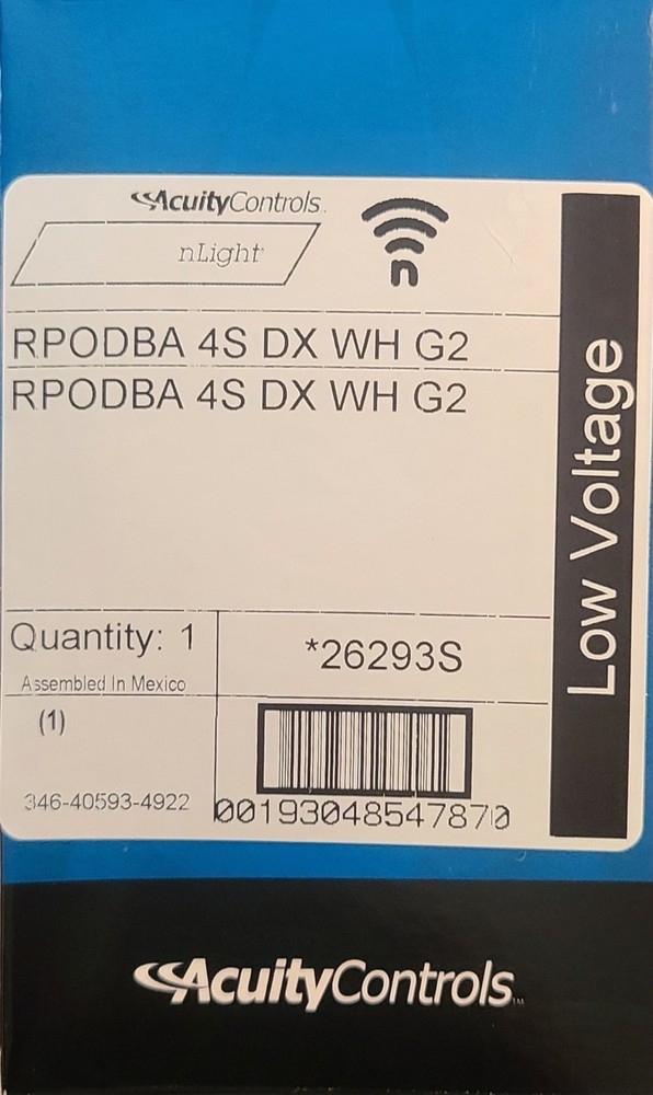 Acuity Controls RPODBA 4S DX WH G2