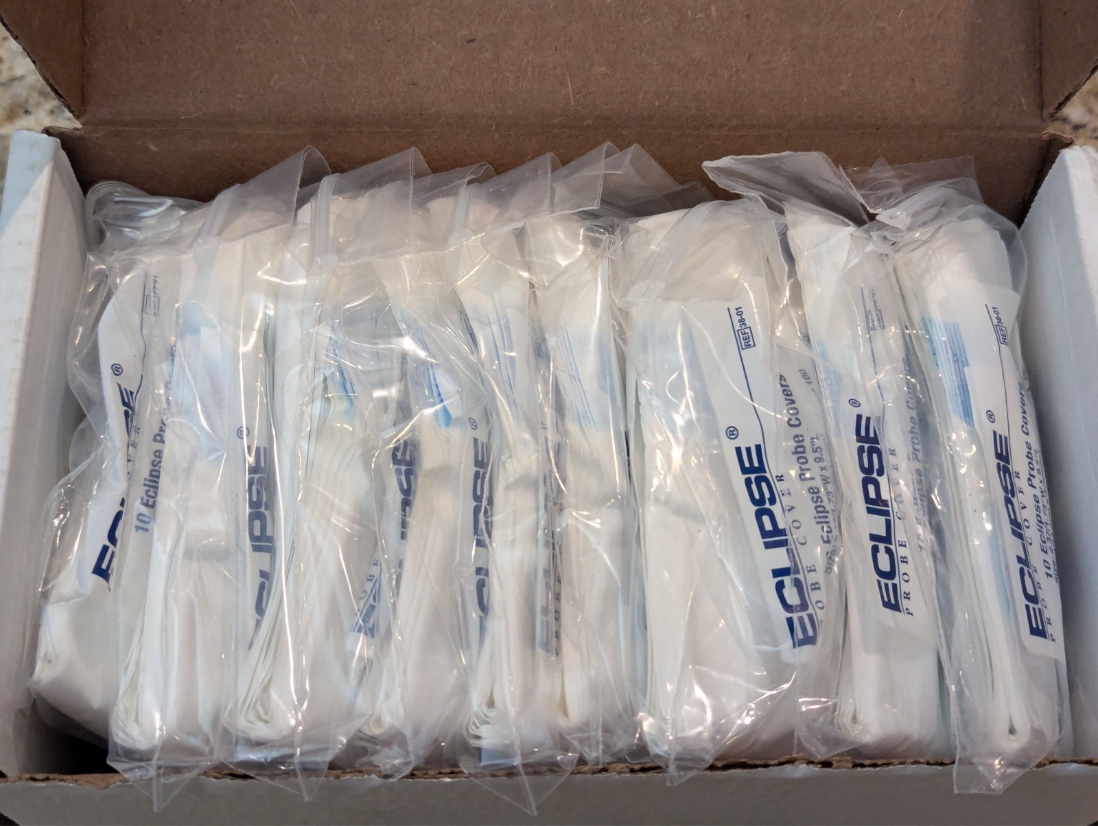 Eclipse 100 Pack 38-01 Ultrasound Probe Covers 2.37/1.73"W x 9.5"L exp: 12/2026