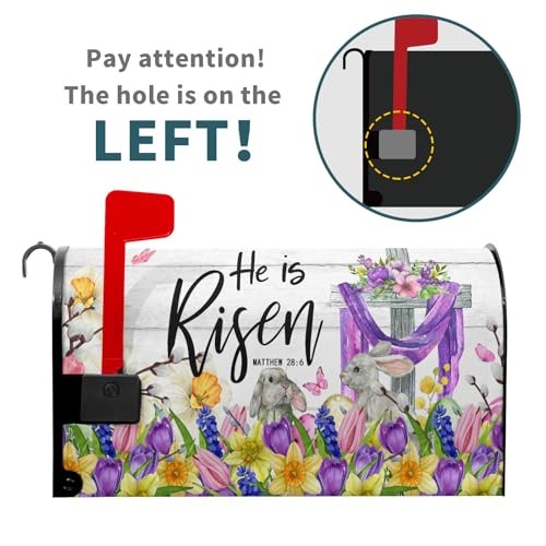 Easter Mailbox Cover Magnetic Standard Size 18"x21" He is Risen Easter Mailbox