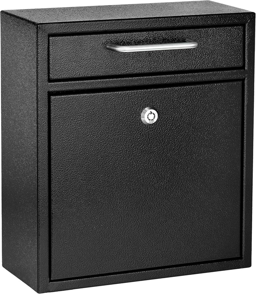 Wall Mount Mailbox Mailbox W/ Lock & Keys- Durable Wall Mounted Locking Mailbox