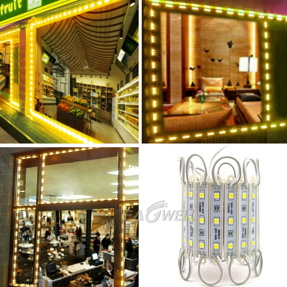 LED Window Store Front Lights Module 10~200ft Strips with power supply+Remote US