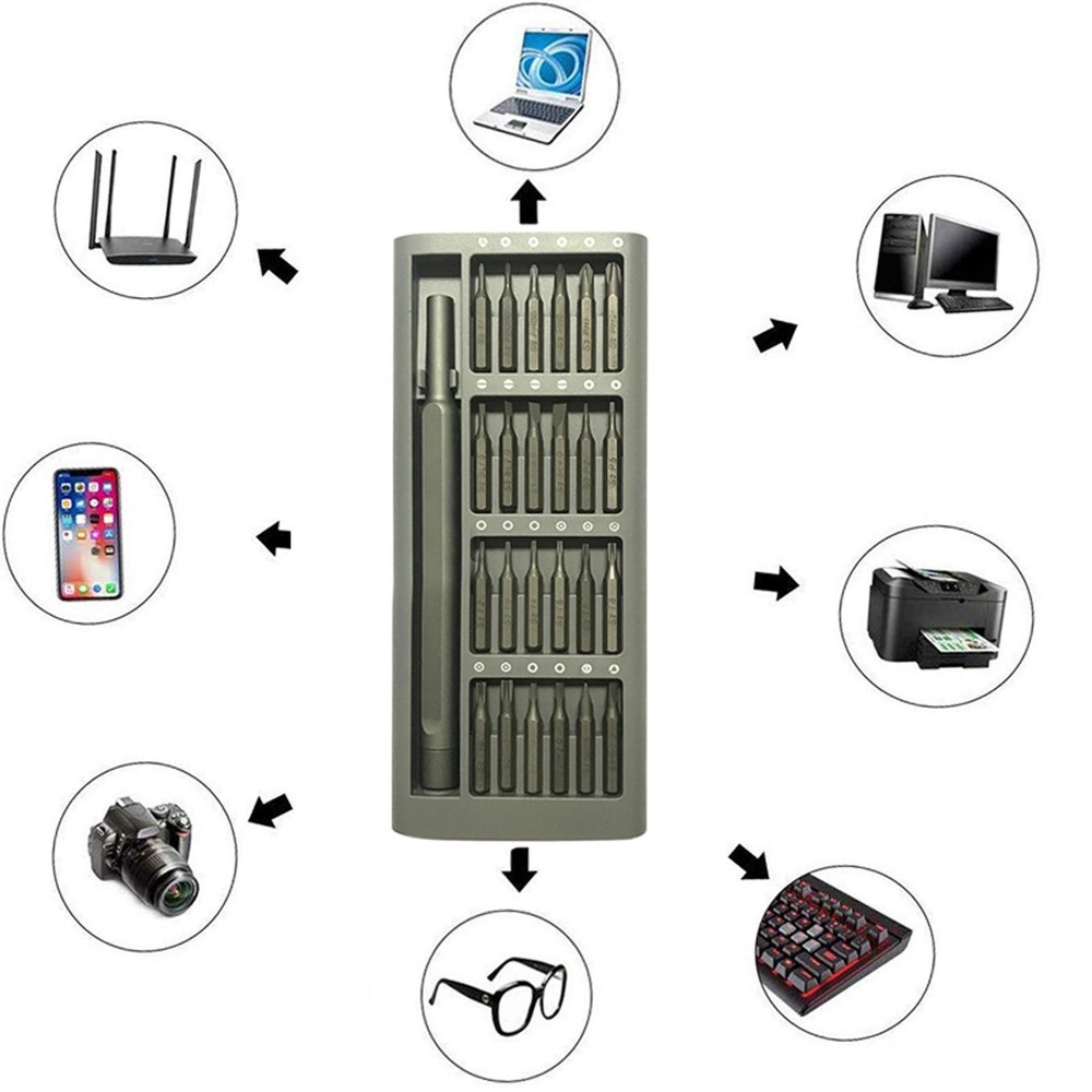 24 Replace Head Screwdriver Set Precision Magnetic Screw Driver Phillips Cross