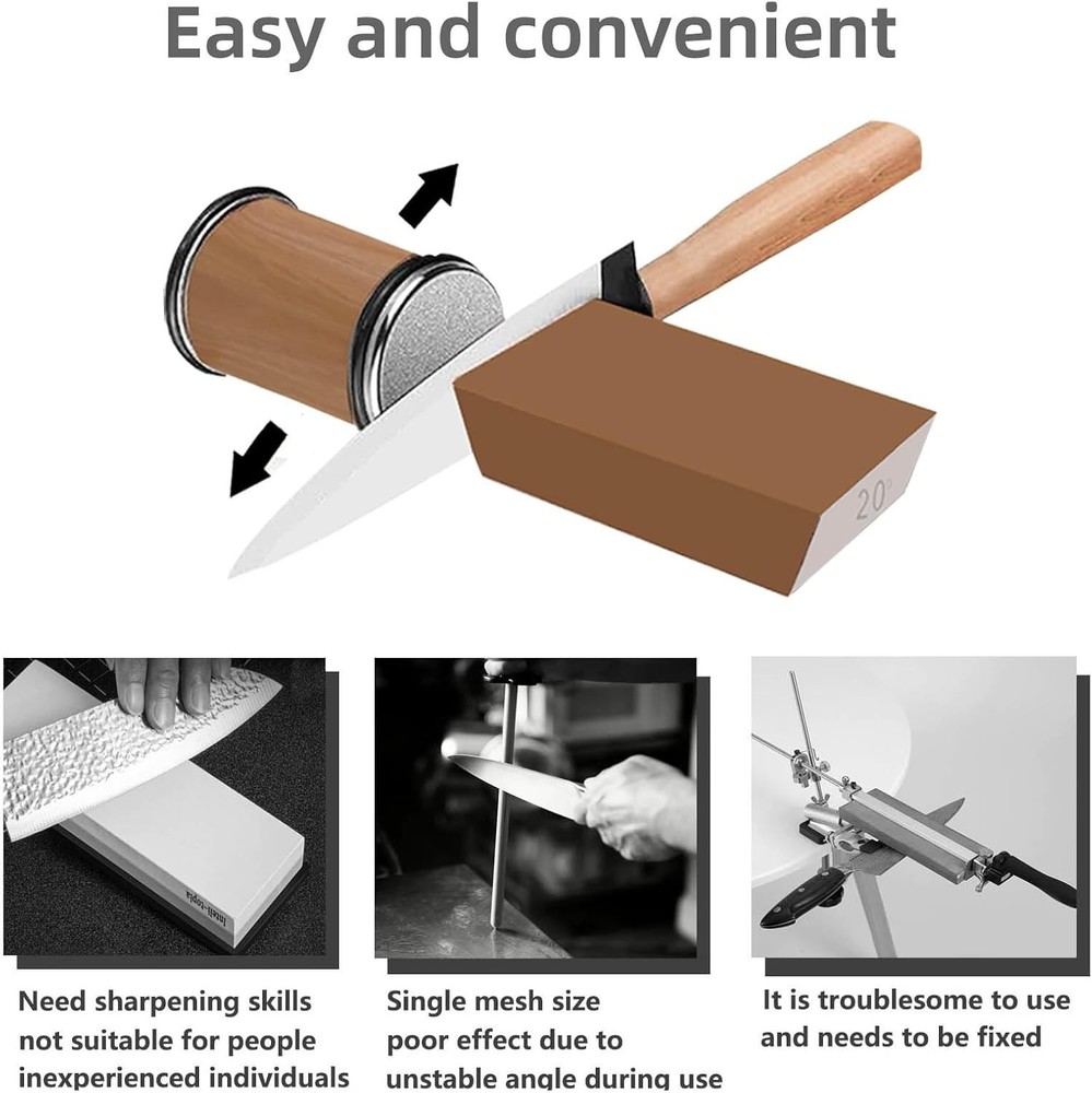 Rolling Knife Sharpener Kit, Rolling Knife Sharpener with 2 Diamond... Fast Ship