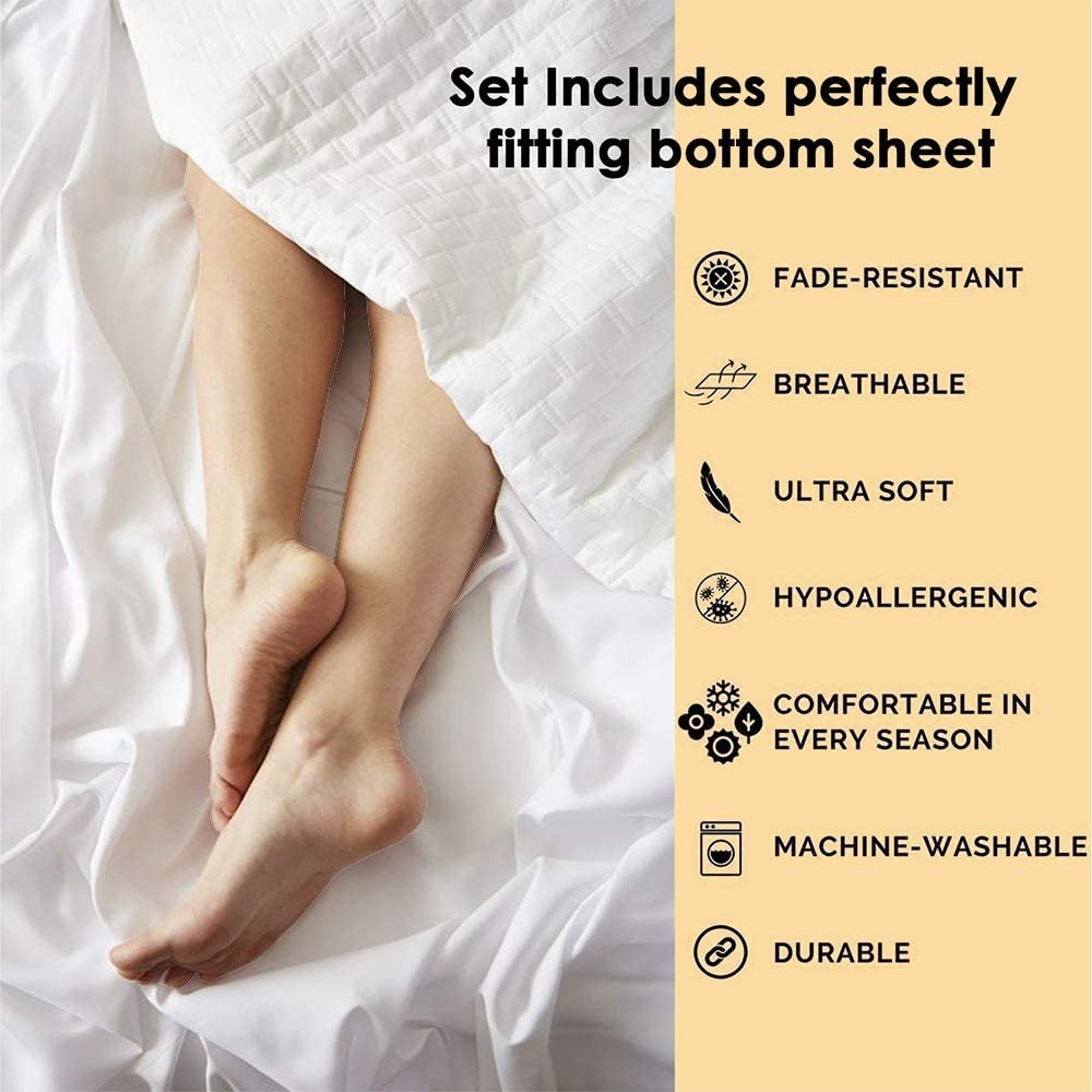 100% Cotton 2-Pack Sheets Set for Queen Size Bed, Soft & Durable Queen Sheet ...