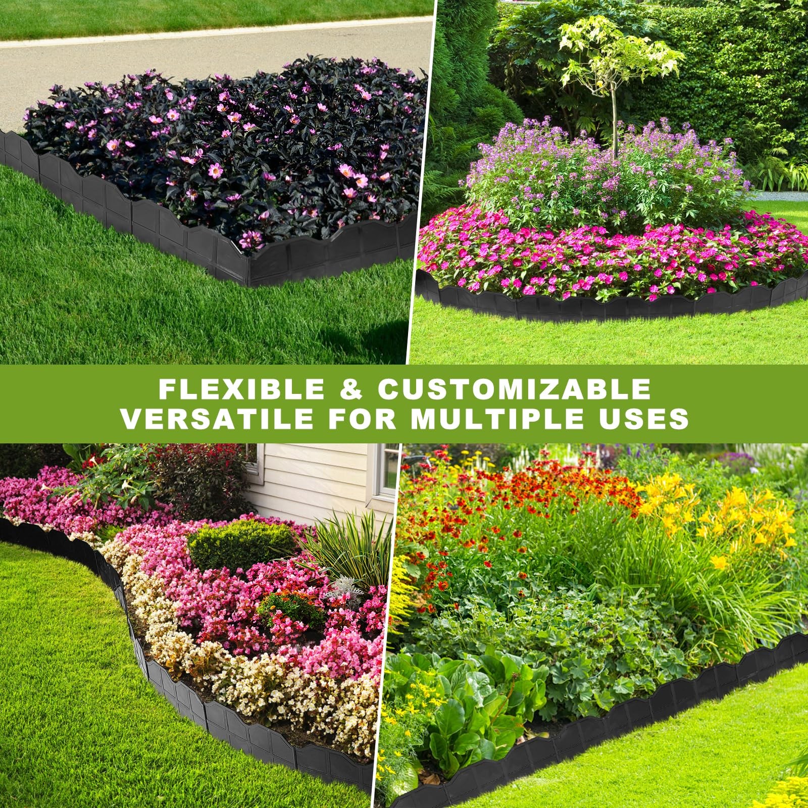 Landscape Edging, No Dig Interlocking Garden Edging Border for Landscaping, F...