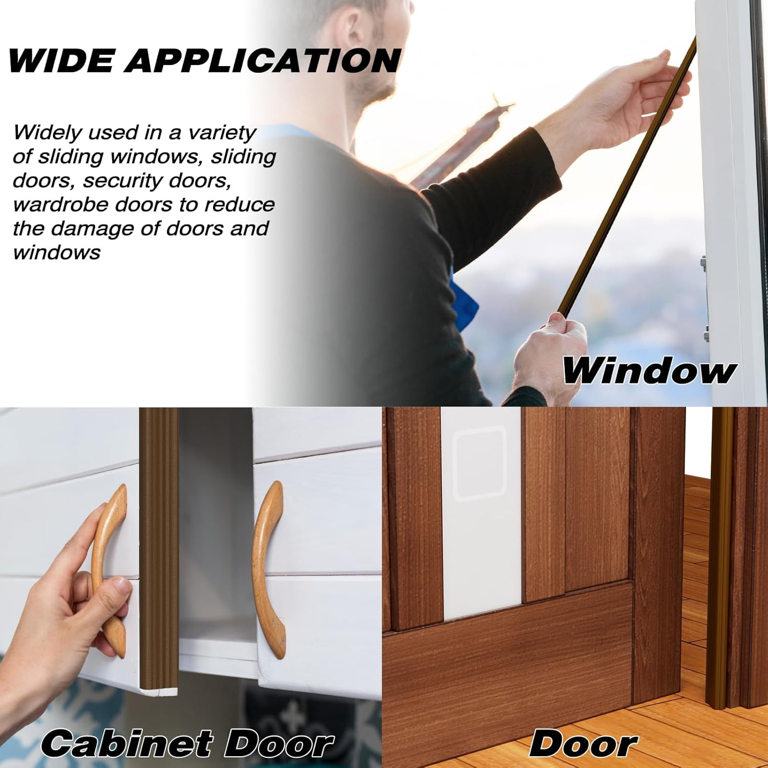 118 Inch Wedge-Shape Weather Stripping Door Seal,Windows and Doors Insulation,Se