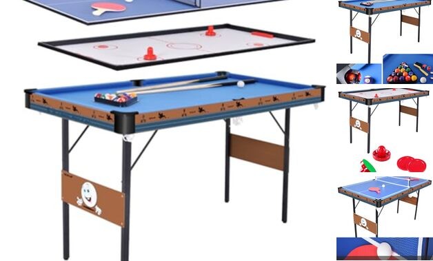55Inch Multi Function 3 in 1 Combo Game Table, Folding Pool Table/Billiard