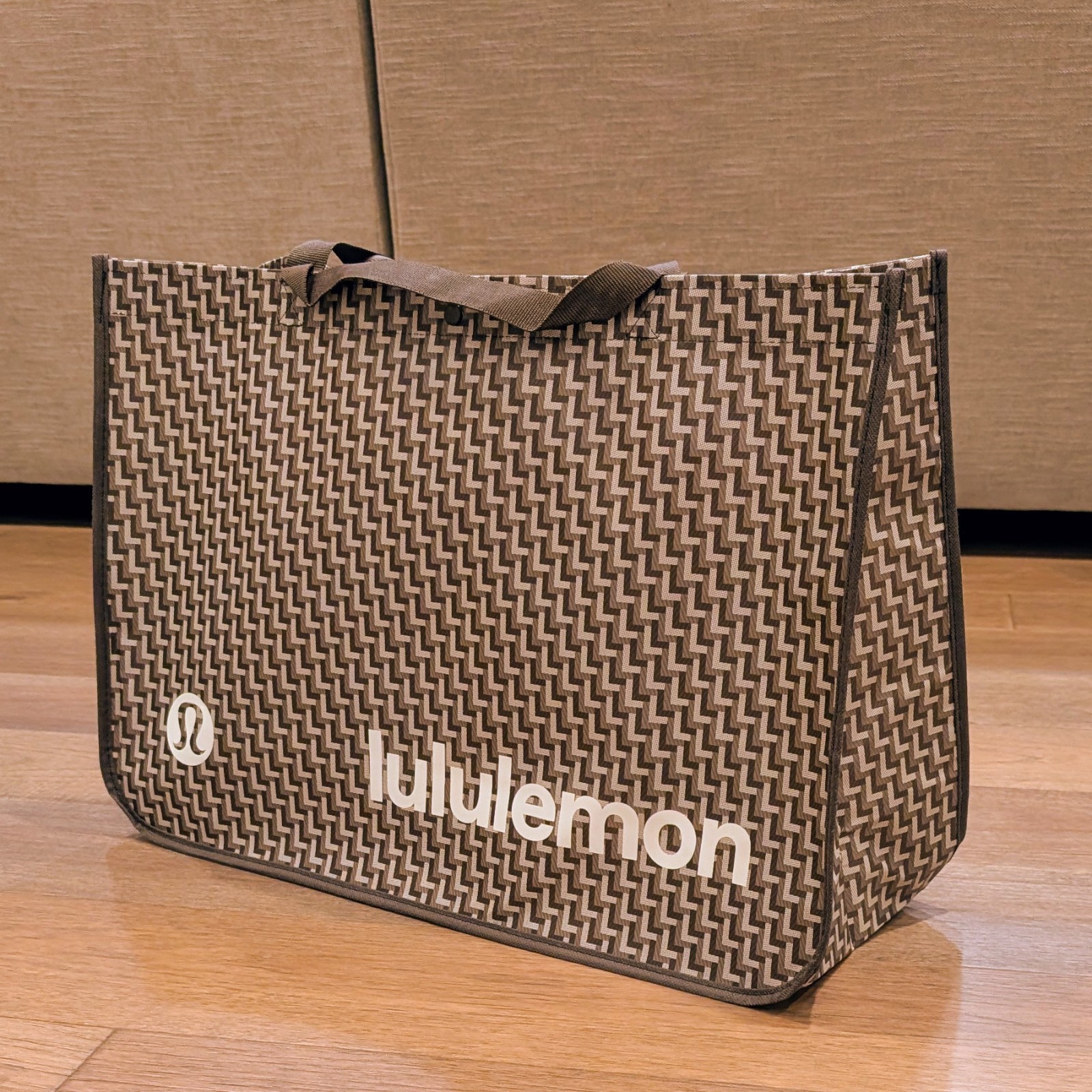 Lululemon Extra Large XL Reusable Shopping Tote Bag Yoga 🤎 Brown 🤎 Black NEW!⚡