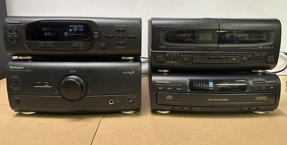 Technics SE-CH505 Component System Tuner Amp CD Changer Works with issues READ