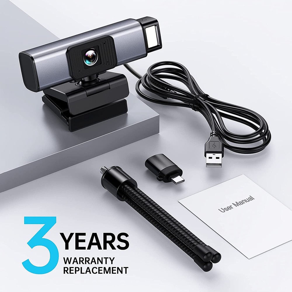 FHD 1080p Webcam with Mic &Privacy Protection, USB Plug&Play Computer Camera
