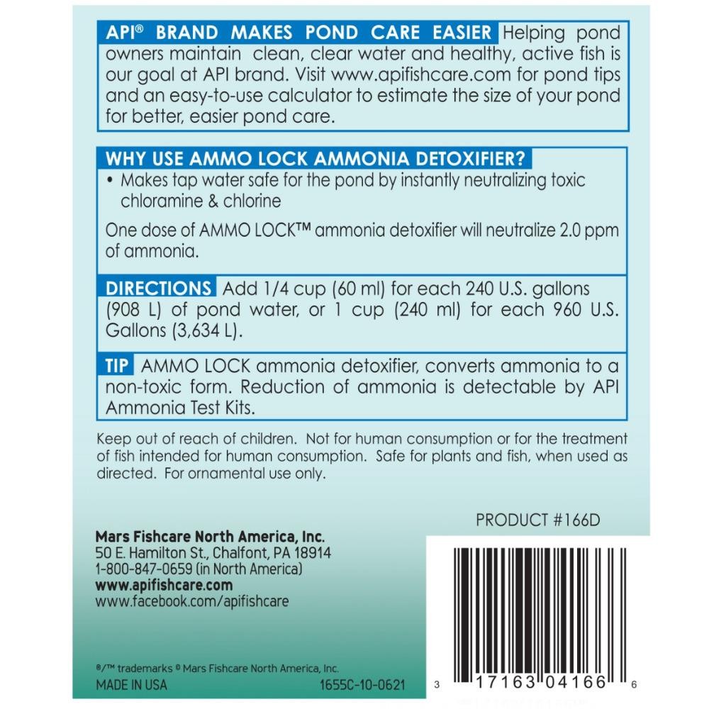 Pond Care Ammo Lock Instant Ammonia Neutralizer & Detoxifier 64oz treats 7680gal