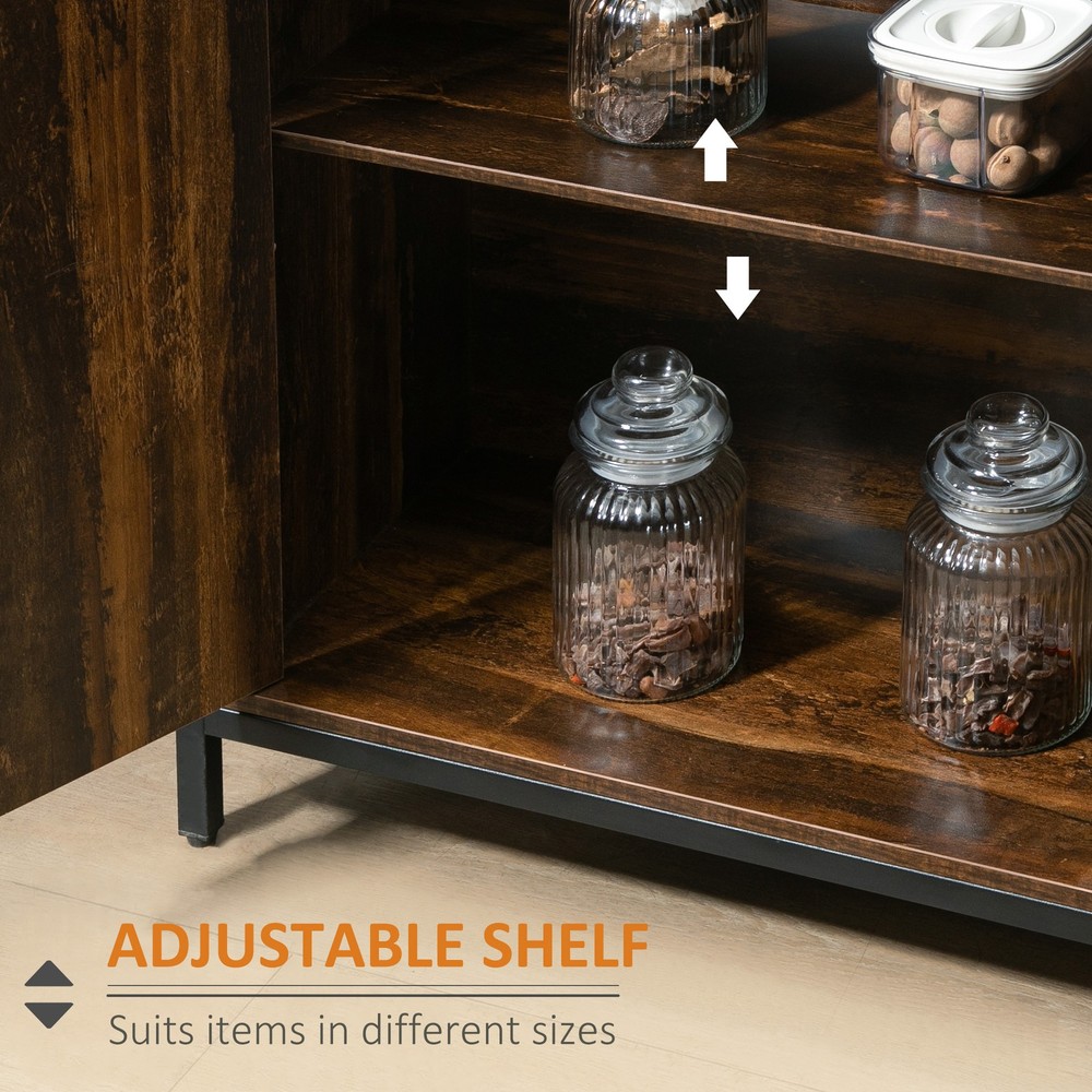Industrial Sideboard Buffet Cabinet, Rustic Kitchen & Coffee Bar Storage