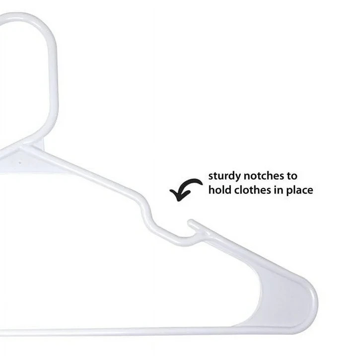 Mainstays Clothing Hangers, 50 Pack, White, Durable Plastic