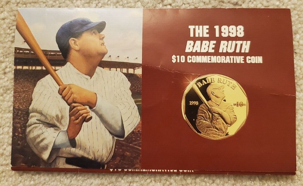 1998 BABE RUTH COMMEMORATIVE $10 COIN 