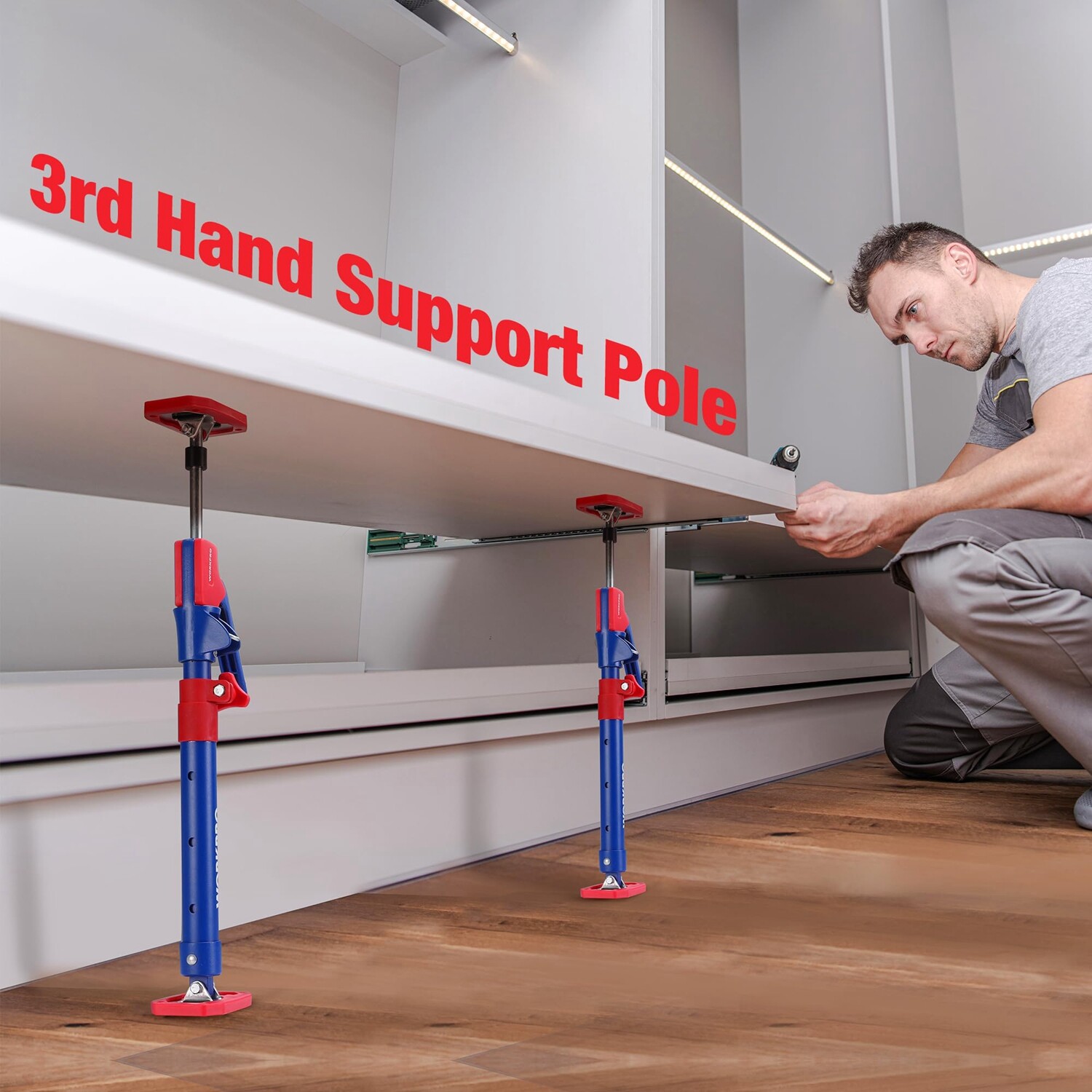 WORKPRO 2PK Cabinet Jack Support Pole Telescopic Quick Support Rod 18.5-29.5INCH