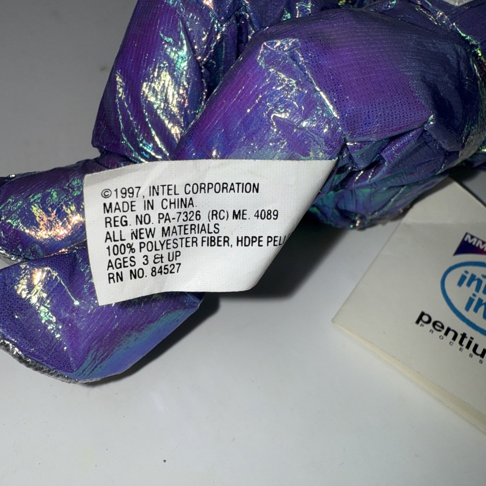 Vintage Intel Inside BUNNY PEOPLE 1997 Pentium II Processor IT Computer Plush 8”