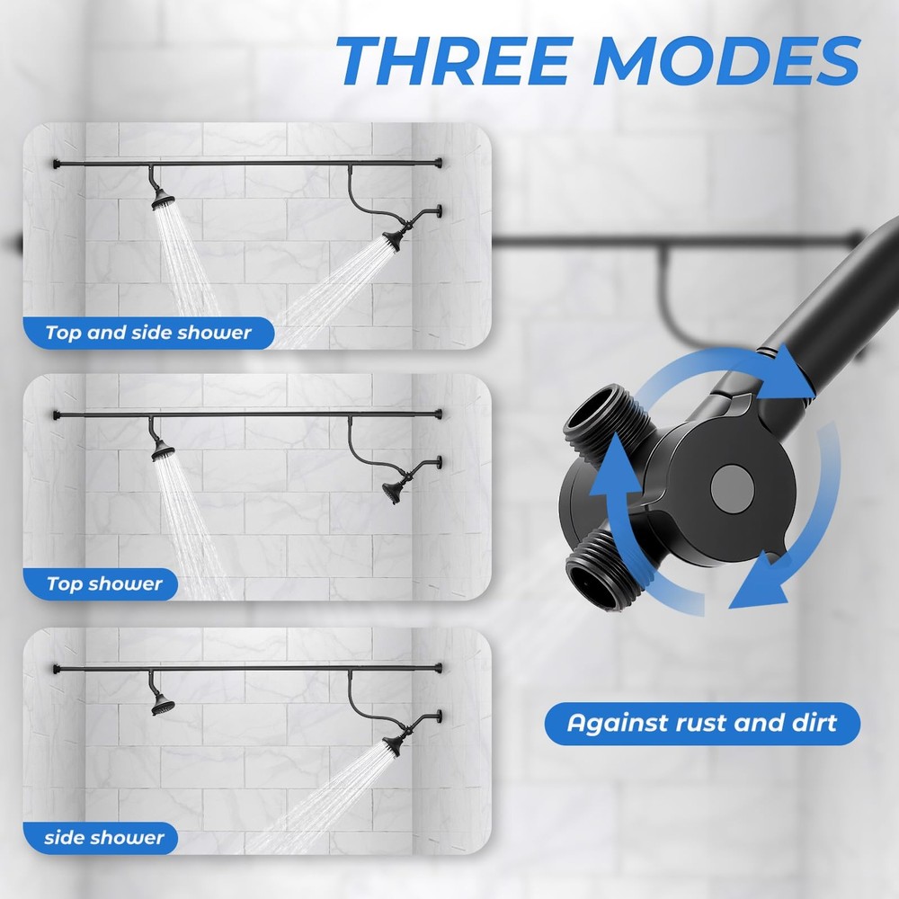 Dual Shower Head for Couples - High Pressure Adjustable Two Showerhead System...