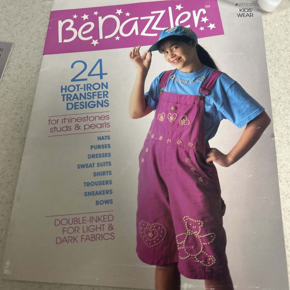 BeDazzler Rhinestone & Stud Setting Machine Kit W/Patterns Vintage 2 Books & 💎