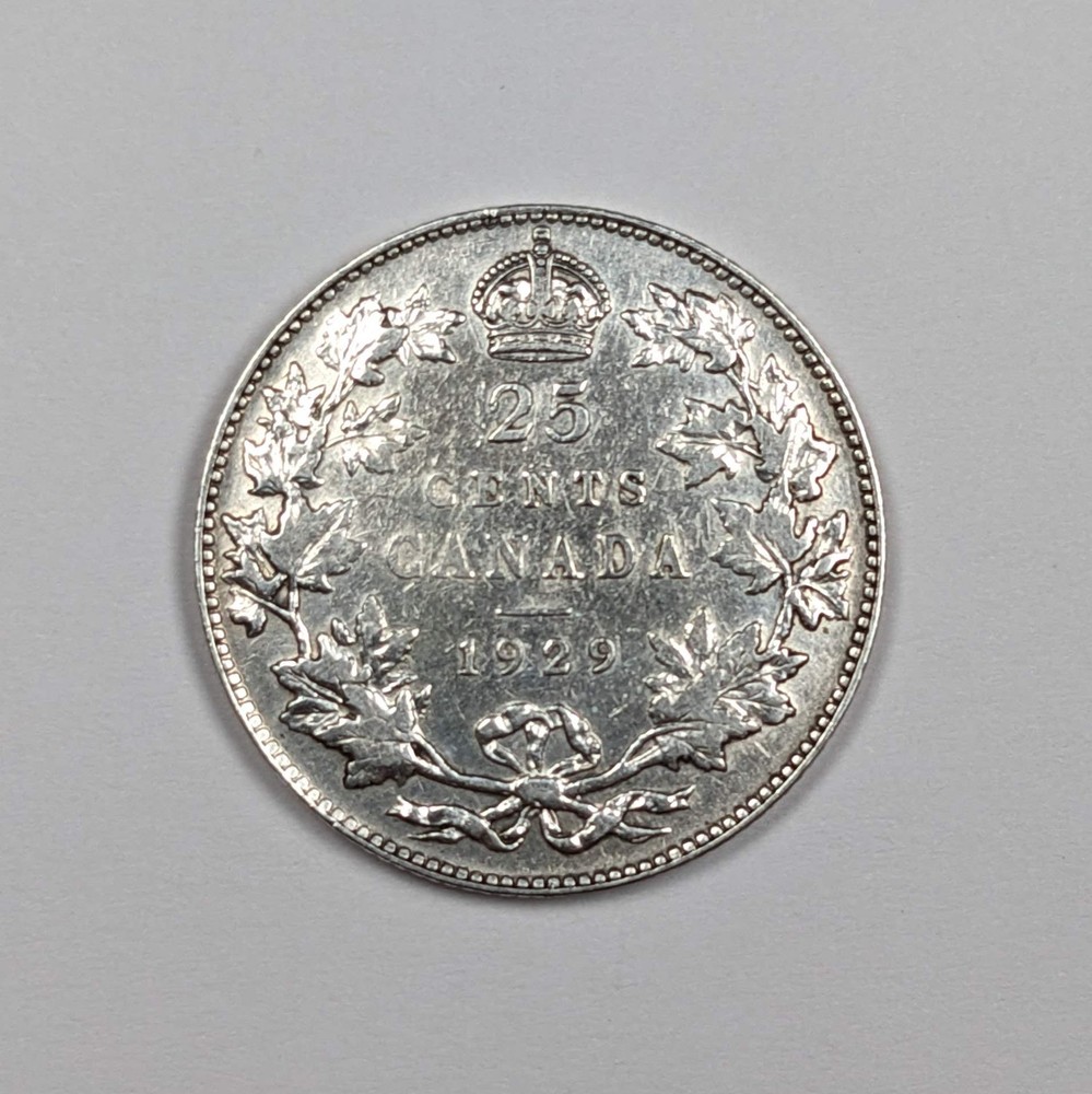 1929 Canada George V Silver Quarter