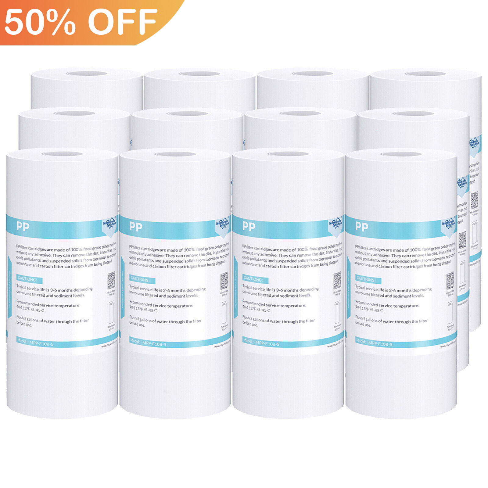 5 Micron 10" x 4.5" Whole House Sediment Water Filter For Big Blue GE GXWH40L RO