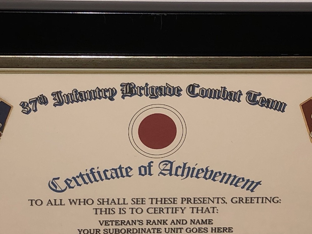 37TH INFANTRY BRIGADE COMBAT TEAM - COA / (COMMEMORATIVE CERTIFICATE)
