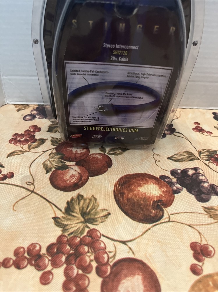 NEW ELECTRONICS 2 CHANNEL STINGER STEREO INTERCONNECT 20FT SH12120SPLIT TIP RCA