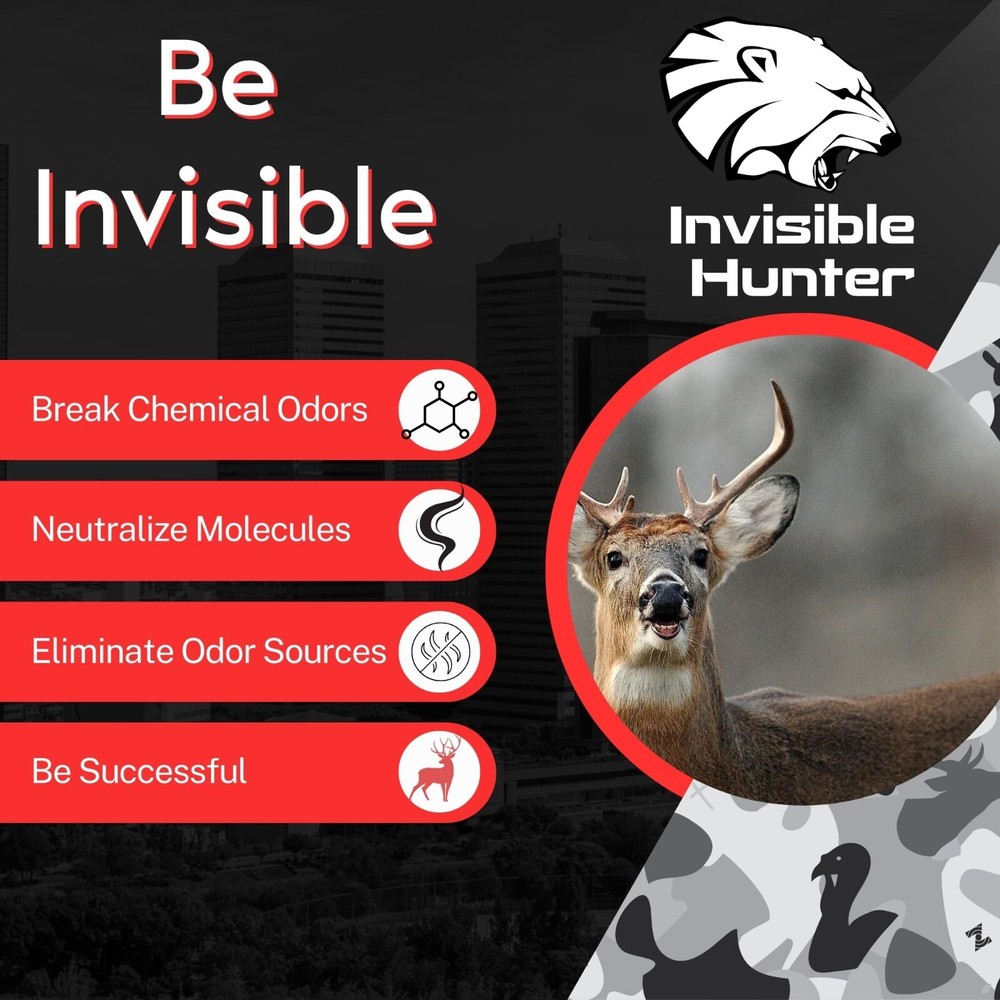 Invisible Hunter Scent Elimination Continuous Spray; Triple Action Scent Control