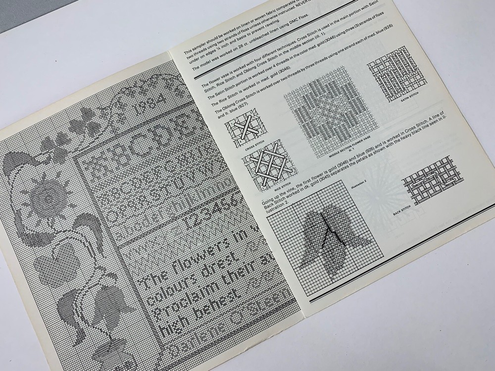 The Flower Sampler Embroidery Pattern The Needle's Prayse Verse 1985