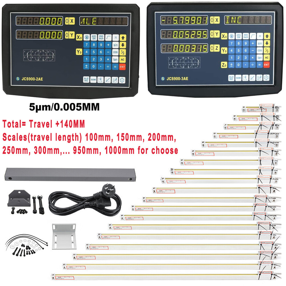 2Axis/3Axis Digital Readout DRO Display Linear Glass Scale ForBridgeport Milling