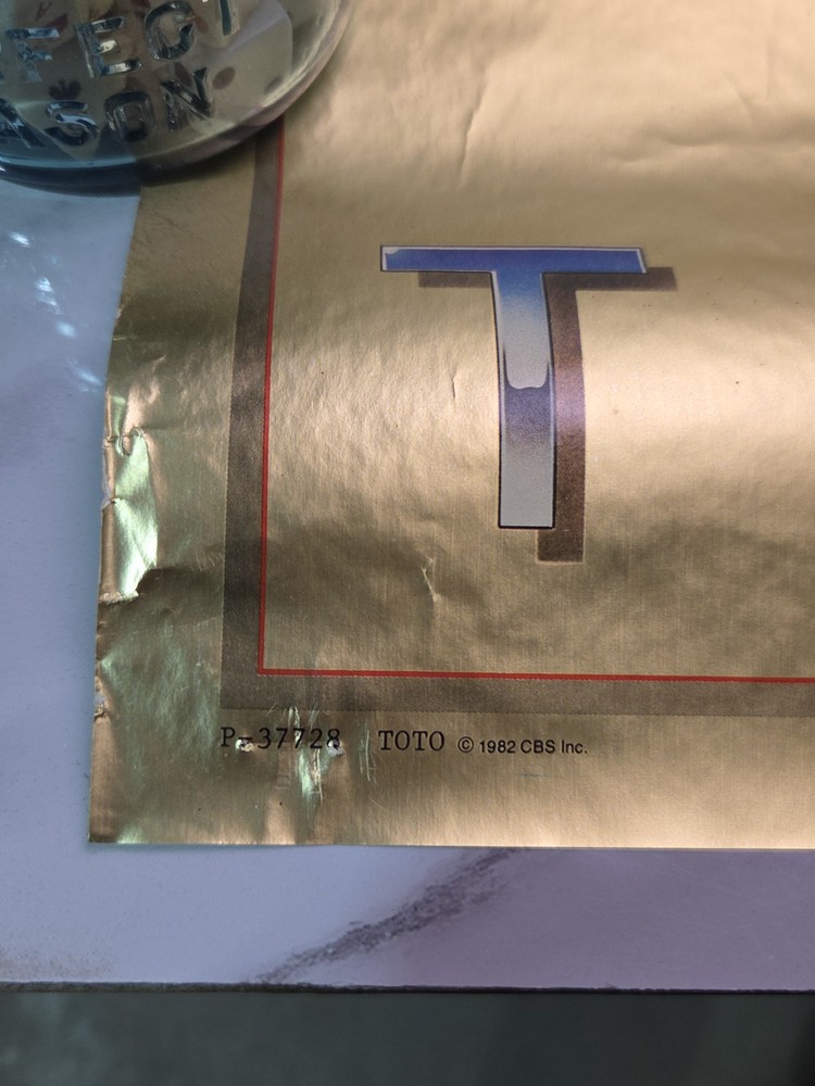 Toto IV 1982 Promo Poster Gold Metallic Foil Surface 24x35.5