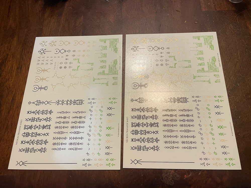 Warhammer 40k Necrons 2 TRANSFER SHEETS - New. S